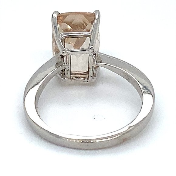 Imperial Topaz 6.18ct Solid 18K White Gold Ring - Picture 4 of 6